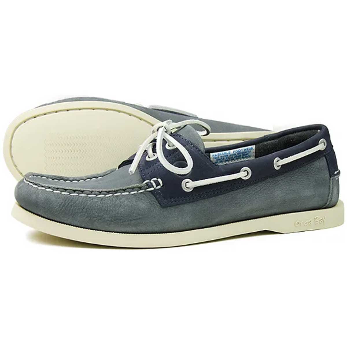 ORCA BAY Sandusky Leather Deck Shoes - Men's - Grey / Indigo