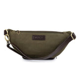 PAMPEANO Rinonera crossbody bag - brown leather and forest canvas - image 3
