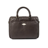 PAMPEANO Mensajero briefcase - brown leather with cream stitching - image 2