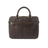 PAMPEANO Mensajero briefcase - brown leather with cream stitching - image 3