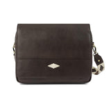 PAMPEANO Entregar messenger bag - brown leather with cream stitching