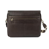 PAMPEANO Entregar messenger bag - brown leather with cream stitching - image 3