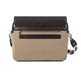 PAMPEANO Entregar messenger bag - brown leather and sand canvas - image 3
