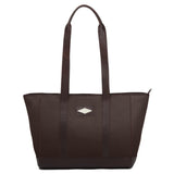 PAMPEANO Bolso tote bag - brown leather with cream stitching