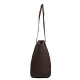 PAMPEANO Bolso tote bag - brown leather with cream stitching - image 2