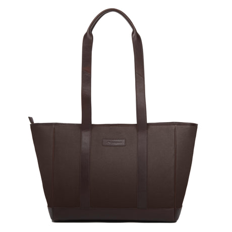 PAMPEANO Bolso tote bag - brown leather with cream stitching – handcrafted material and construction detail