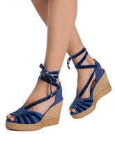 Load image into Gallery viewer, Penelope Chilvers High Catalina Dali Espadrille - Women&#39;s - Denim
