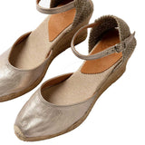 Penelope Chilvers High Mary Jane Metallic Leather Espadrille - Women's -  Champagne