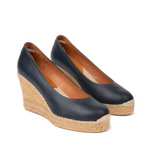 Load image into Gallery viewer, Penelope Chilvers Scoop Leather Espadrille - Women&#39;s -  Navy
