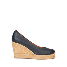 Load image into Gallery viewer, Penelope Chilvers Scoop Leather Espadrille - Women&#39;s -  Navy
