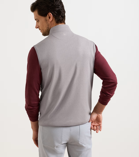 Peter Millar Ardent Air Performance Full-Zip Gilet in Gale Grey - model back view