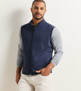 Peter Millar Ardent Air Performance Full-Zip Gilet in Navy - model front view
