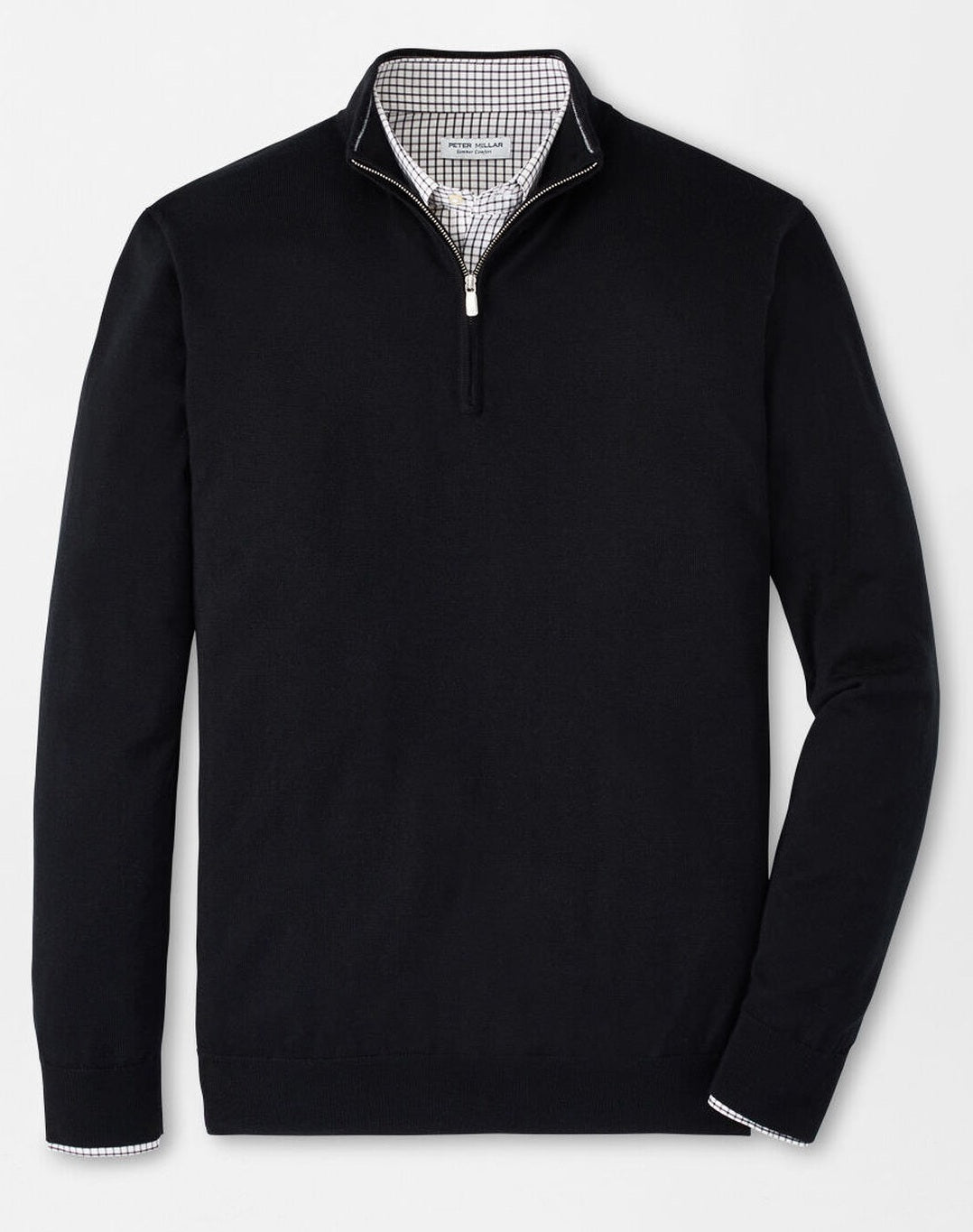 PETER MILLAR Autumn Crest Quarter Zip Sweater - Men's Classic Fit - Black