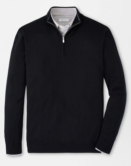PETER MILLAR Autumn Crest Quarter Zip Sweater - Men's Classic Fit - Black