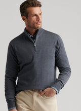 PETER MILLAR Autumn Crest Quarter Zip Sweater - Men's Classic Fit - Charcoal