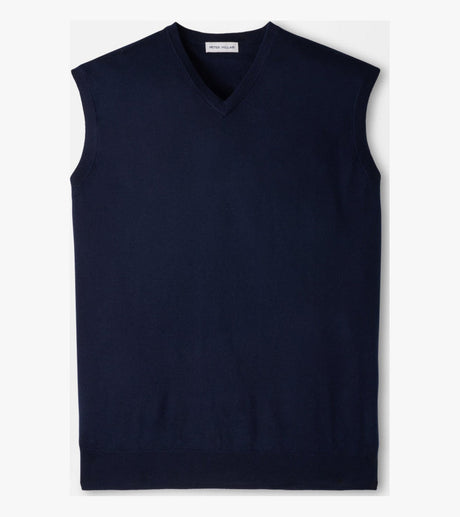 Peter Millar Autumn Crest V-Neck Gilet in Navy - front product view