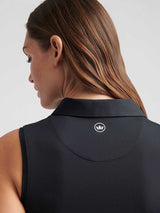 PETER MILLAR Banded Sports Mesh Sleeveless Polo - Womens - Black