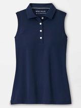 PETER MILLAR Banded Sports Mesh Sleeveless Polo - Womens - Navy