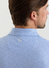PETER MILLAR Barrier Performance Jersey Polo Shirt - Men's Classic Fit - Stream Blue