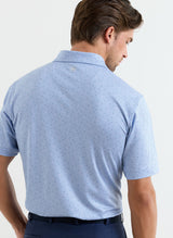 PETER MILLAR Barrier Performance Jersey Polo Shirt - Men's Classic Fit - Stream Blue