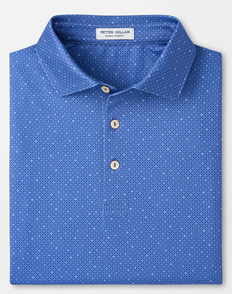 PETER MILLAR Barrier Performance Jersey Polo Shirt - Men's Classic Fit - Windsor Blue