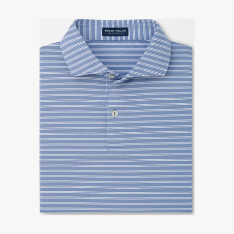 Peter Millar Beam Performance Mesh Polo in Windy Blue - flat product view