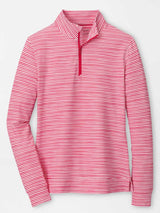 PETER MILLAR Bunker Stripes Perth Performance Quarter-Zip - Womens - Calabrian Red