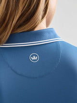 PETER MILLAR Canterbury Tipped Sport Mesh Sleeveless Polo - Womens - Windsor Blue / White