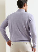 PETER MILLAR Coolspun Lite Cotton Quarter-Zip Sweater – Men's Classic Fit – Light Violet