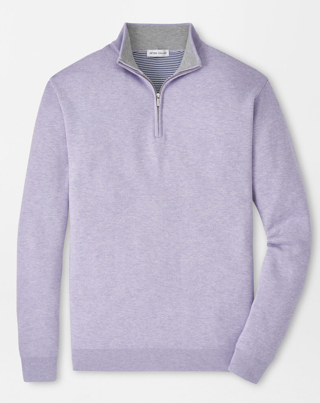 PETER MILLAR Coolspun Lite Cotton Quarter-Zip Sweater – Men's Classic Fit – Light Violet