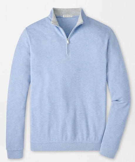 PETER MILLAR Crown Comfort Pique Quarter Zip Sweater - Men's Classic Fit - Cottage Blue