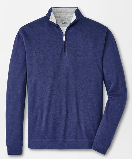 PETER MILLAR Crown Comfort Pique Quarter Zip Sweater - Men's Classic Fit - Navy