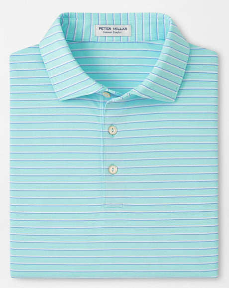 PETER MILLAR Dunnes Stripe Performance Jersey Polo Shirt – Men’s Classic Fit – Clearwater