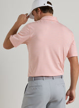 PETER MILLAR Dunnes Stripe Performance Jersey Polo Shirt – Men’s Classic Fit – Summer Apricot