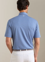 PETER MILLAR Dunnes Stripe Performance Jersey Polo Shirt – Men’s Classic Fit – Windsor Blue