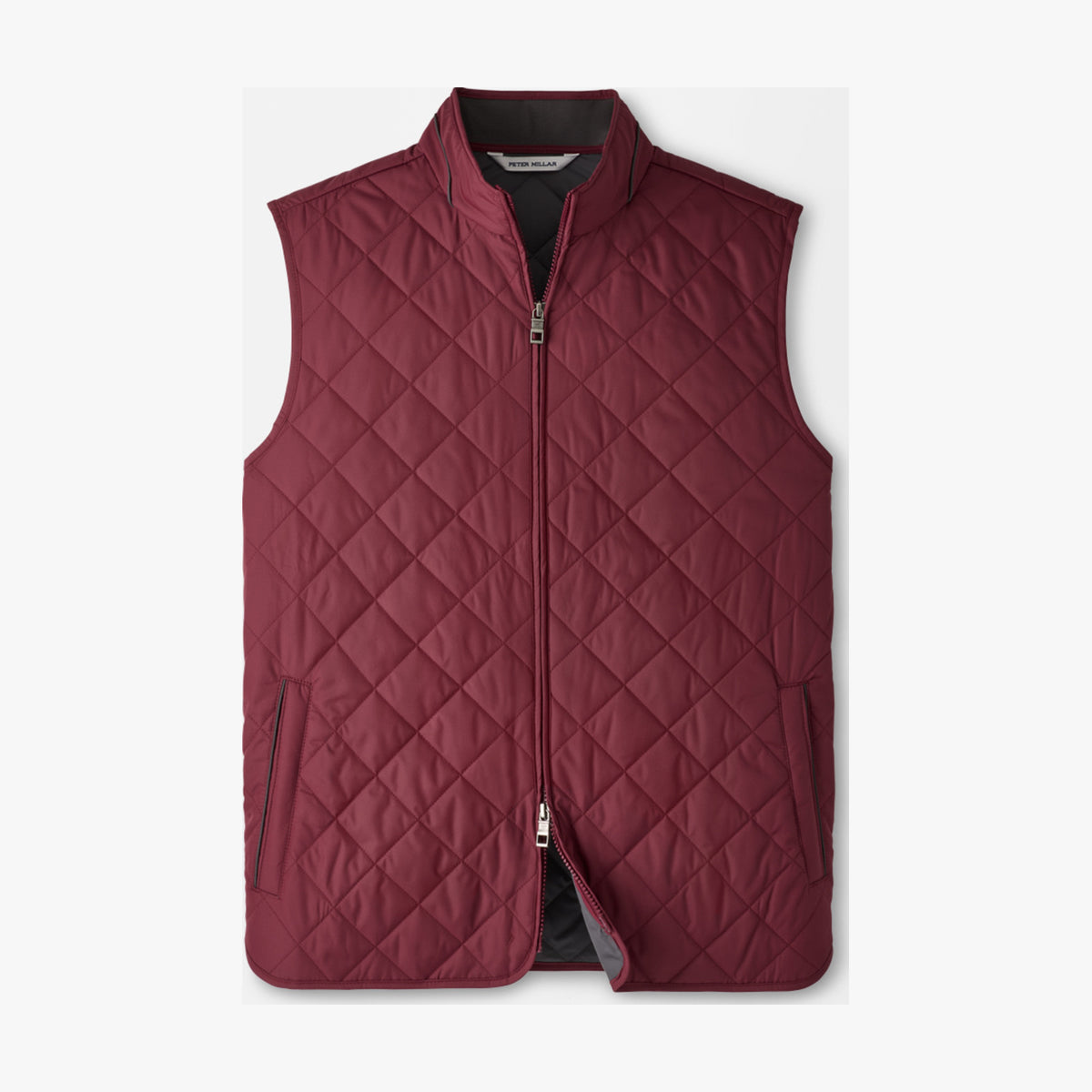Peter Millar Essex Quilted Gilet in Bordeaux - front product view
