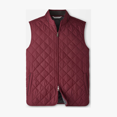 Peter Millar Essex Quilted Gilet in Bordeaux - front product view