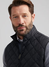 PETER MILLAR Essex Quilted Gilet - Men's Classic Fit - Black