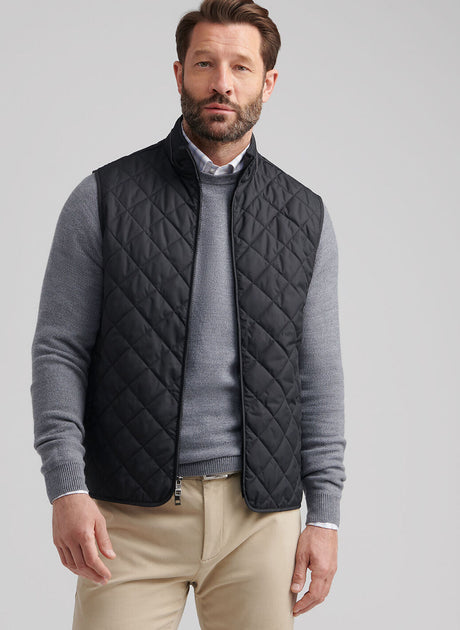 PETER MILLAR Essex Quilted Gilet - Men's Classic Fit - Black