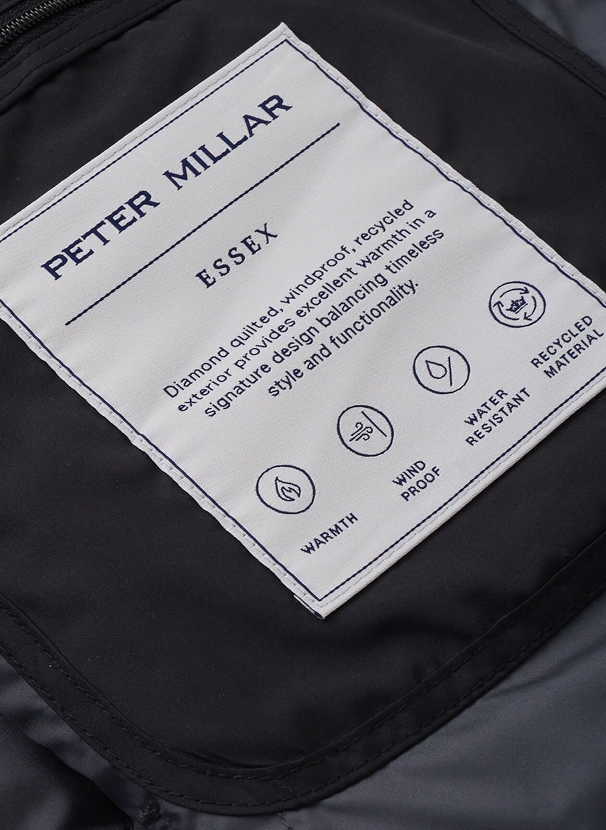 PETER MILLAR Essex Quilted Gilet - Men's Classic Fit - Black