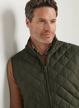 PETER MILLAR Essex Quilted Gilet - Men's Classic Fit - Dark Olive