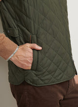 PETER MILLAR Essex Quilted Gilet - Men's Classic Fit - Dark Olive