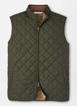 PETER MILLAR Essex Quilted Gilet - Men's Classic Fit - Dark Olive