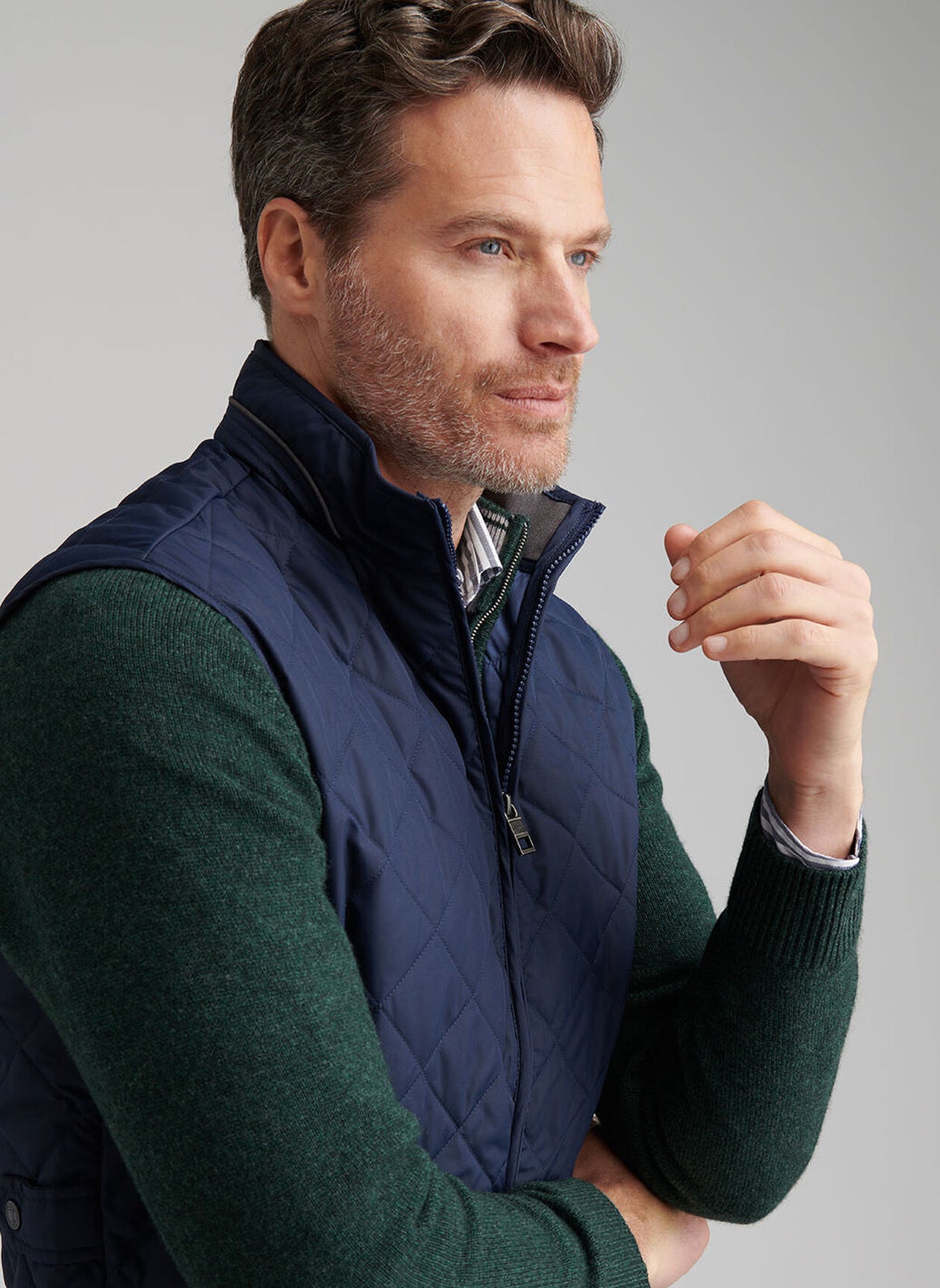 PETER MILLAR Essex Quilted Gilet - Men's Classic Fit - Navy