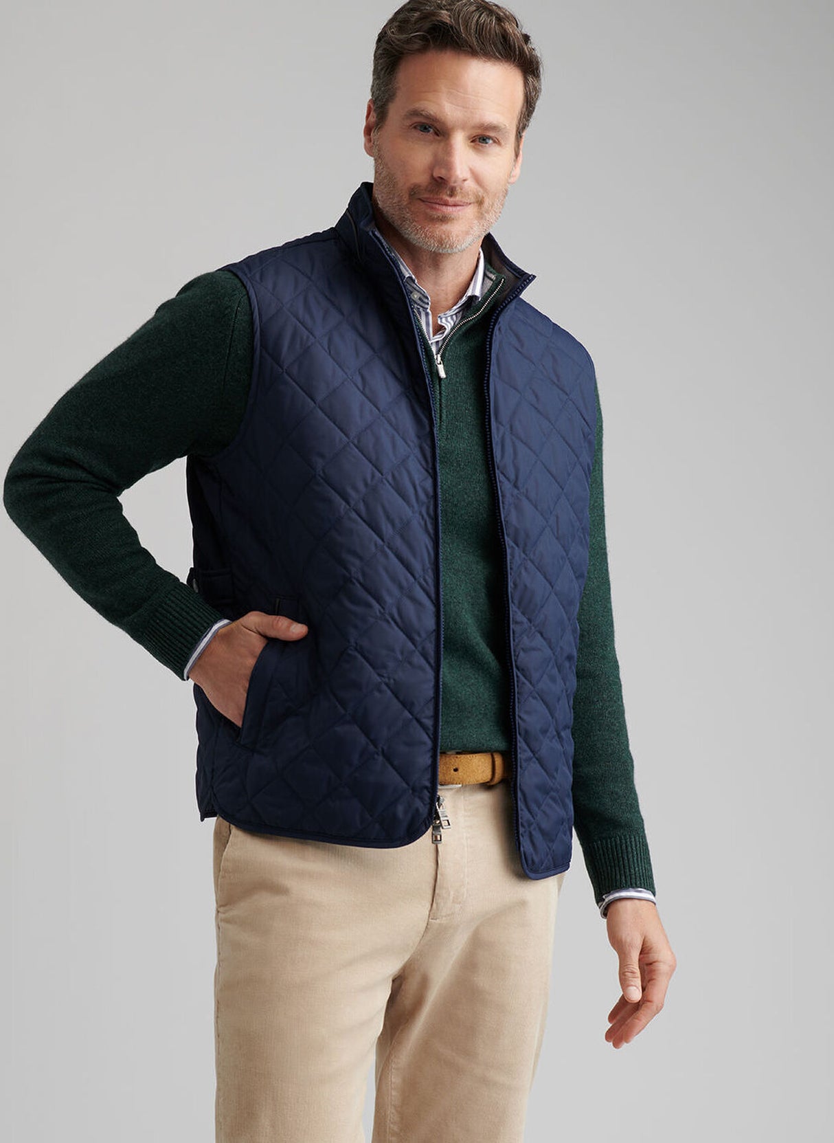 PETER MILLAR Essex Quilted Gilet - Men's Classic Fit - Navy