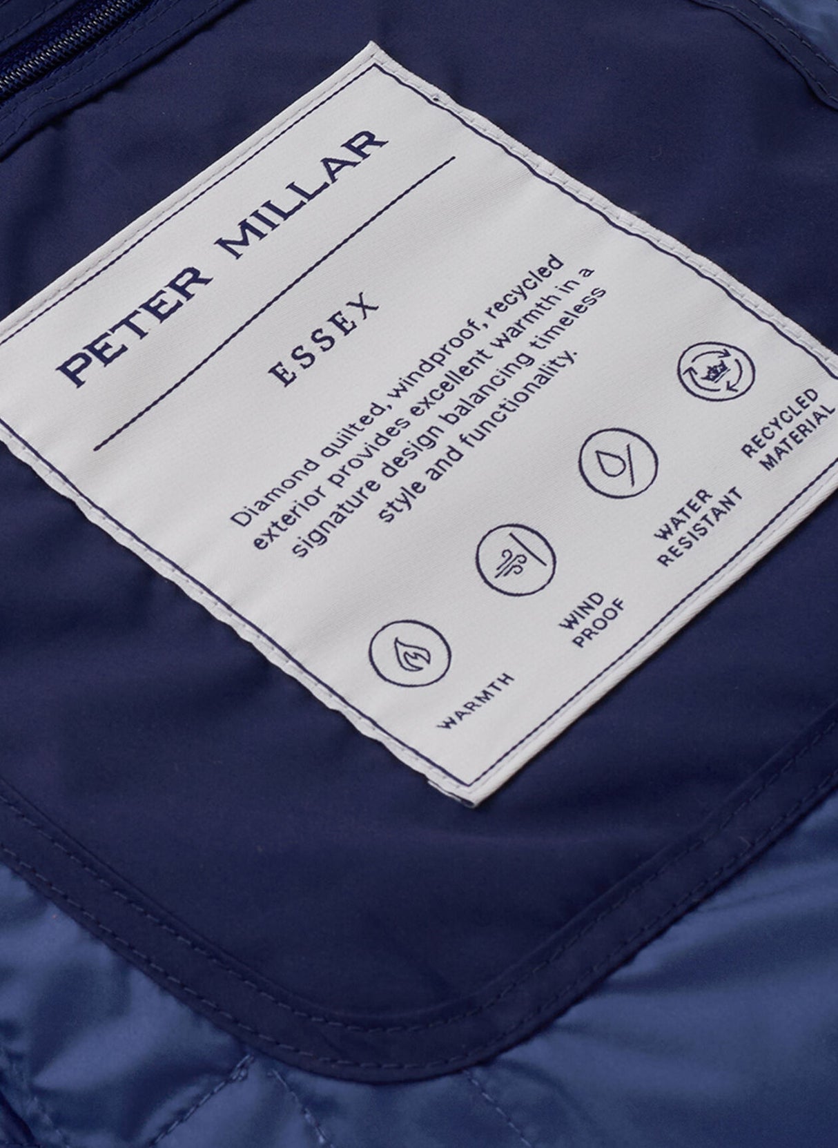 PETER MILLAR Essex Quilted Gilet - Men's Classic Fit - Navy