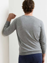 PETER MILLAR Excursionist Flex Crew Neck Jumper - Mens - Gale Grey