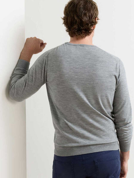 PETER MILLAR Excursionist Flex Crew Neck Jumper - Mens - Gale Grey