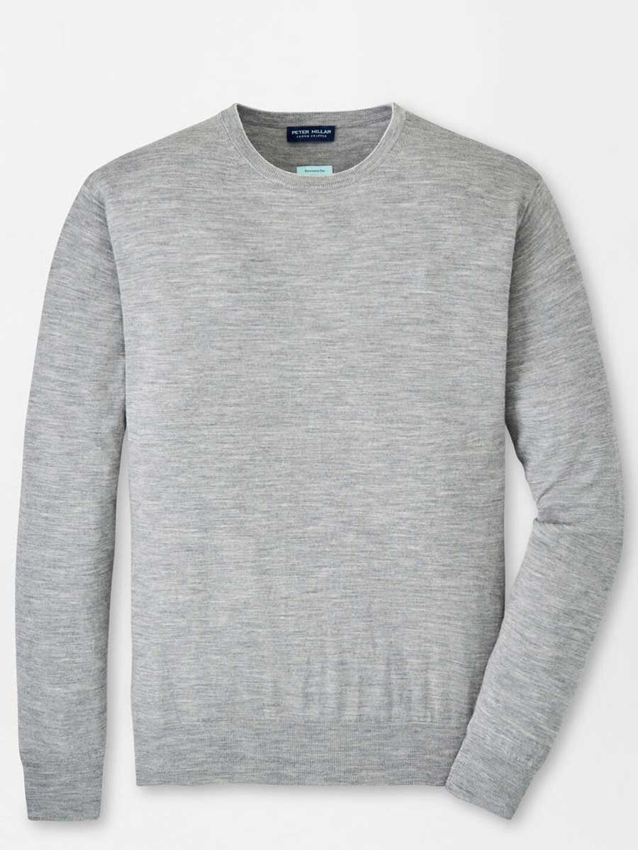 PETER MILLAR Excursionist Flex Crew Neck Jumper - Mens - Gale Grey