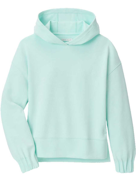 Peter Millar Flora Knit Melange Hoodie in Ocean Air - front product view